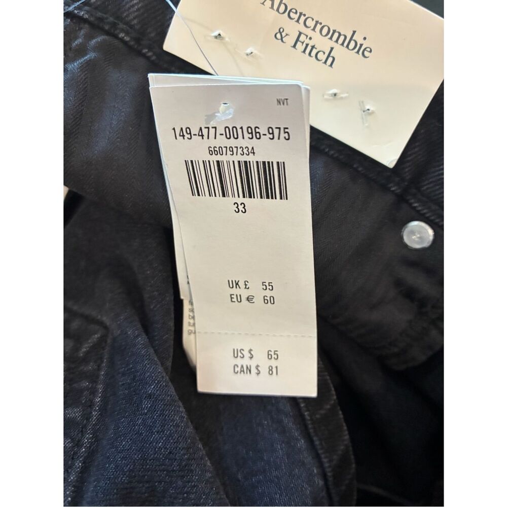 NWT ABERCROMBIE & FITCH The A-Line Short Mid Rise Black Size 33 - Picture 6 of 7